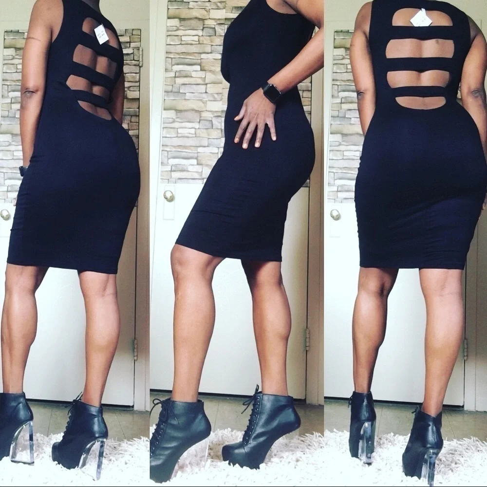 BODYCON STRAPPED BACK DRESS - Picture 5 of 8